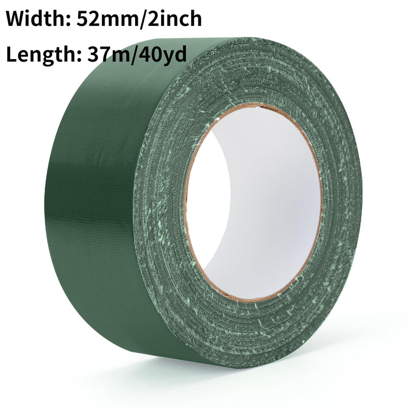 Green Duct Tape Heavy Duty Waterproof, 40 Yards X 2 Inch, 9 Mils Thickness Strong Adhesive Sticky, No Residue, Easy Tear by Hand for Home Repairs Indoor Outdoor Crafts Packing HVAC and Construction 40 Yards/Roll X 1 Roll Green 2 Inches Width