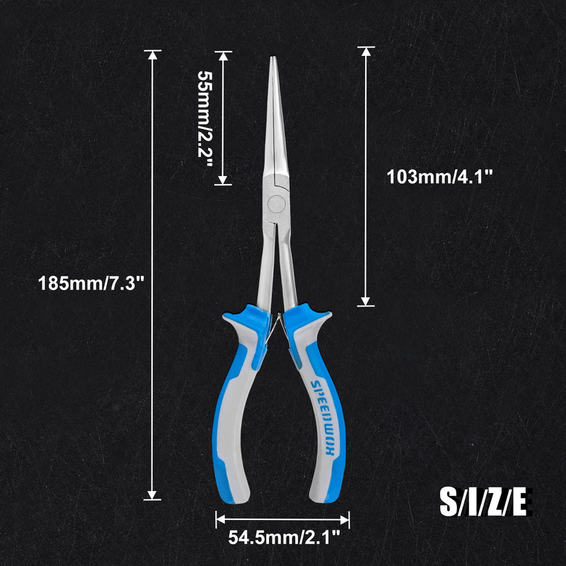 [Australia - AusPower] - SPEEDWOX Long Reach Needle Nose Pliers 7 Inches Slim Extra Long Nose Pliers Mini Precision Wire Looping Fine Pliers for Jewelry Making, Bending Wire and Small Object Gripping, Smooth Jaws 