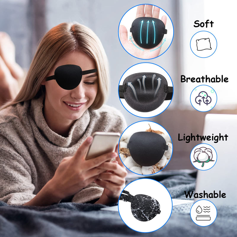 [Australia - AusPower] - 6PCS Eye Patch, Adjustable Soft Eye Patches for Adults and Kids,Medical Eyepatch,Amblyopia Lazy Eye Patches for Left or Right Eyes, 6 Colors 