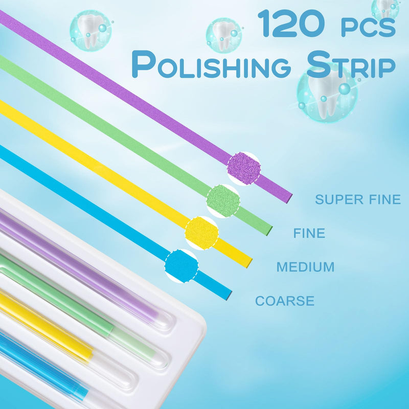 [Australia - AusPower] - 120 Pcs 2 Boxes Dental Polishing Strips 4 mm x 148 mm Universal Kit Teeth Polisher Dental File Portable Sanding Strips Abrasive Tooth Polisher for Cleaning Teeth Finishing Grinding Tools Kit 