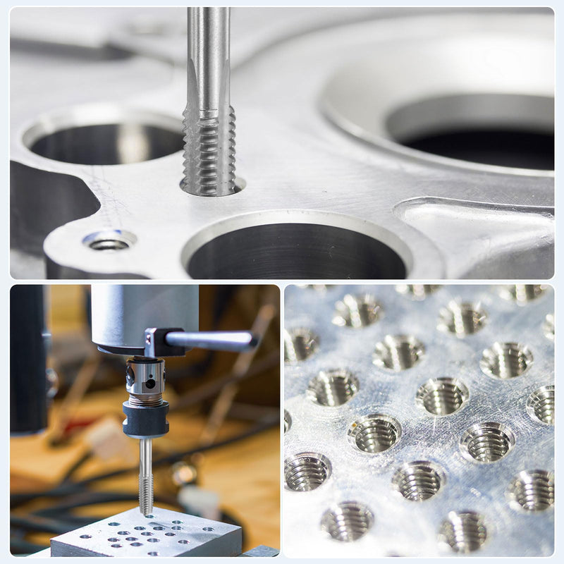 QUARKZMAN Straight Groove Screw Taps NPT 1/16-27 2B Thread HSS6542 Machine Thread Cutting Tools, 3.94 Inch Extra Long NPT 1/16-27 x 3.94"