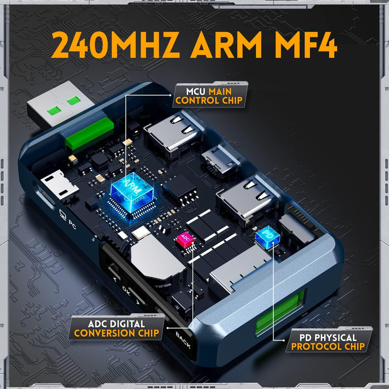 [Australia - AusPower] - FNIRSI USB Tester 4-24V 6.5A LCD USB A&C Voltage Current Power Display Multimeter with App Software, Fast Charge Detection Trigger, PD2.0/PD3.0,QC2.0/QC3.0, CNC Metal Shell 