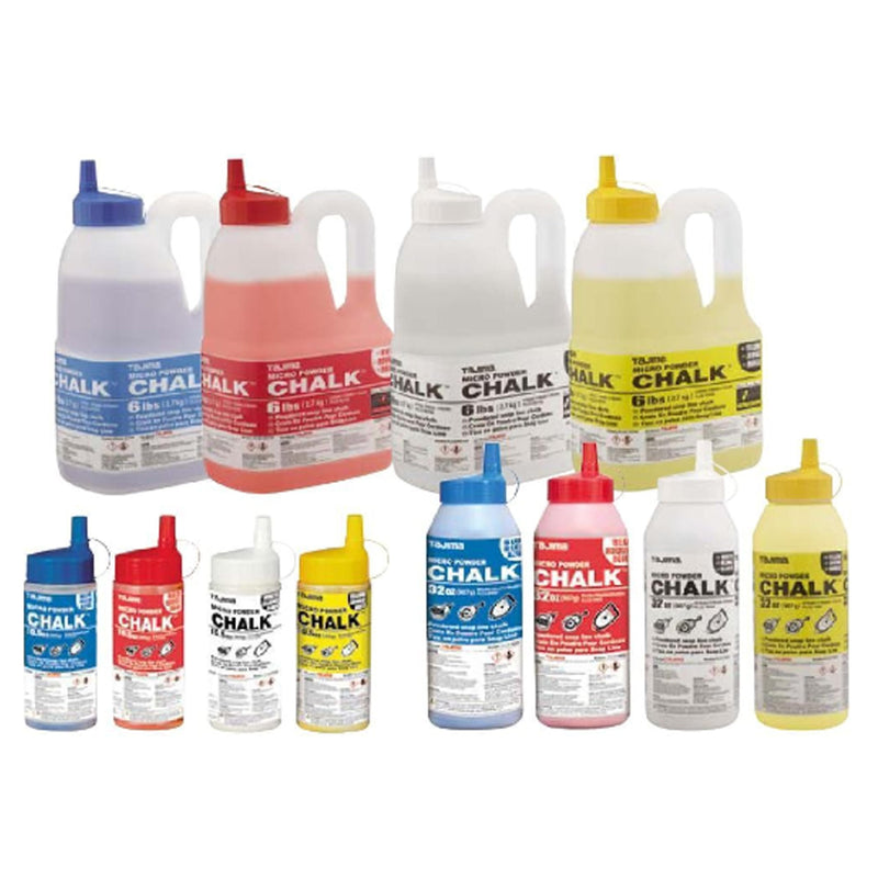 TAJIMA Micro Chalk - Red 32 oz (907g) Ultra-Fine Snap-Line Chalk with Durable Bottle & Easy-Fill Nozzle - PLC2-R900 1 Count (Pack of 1)