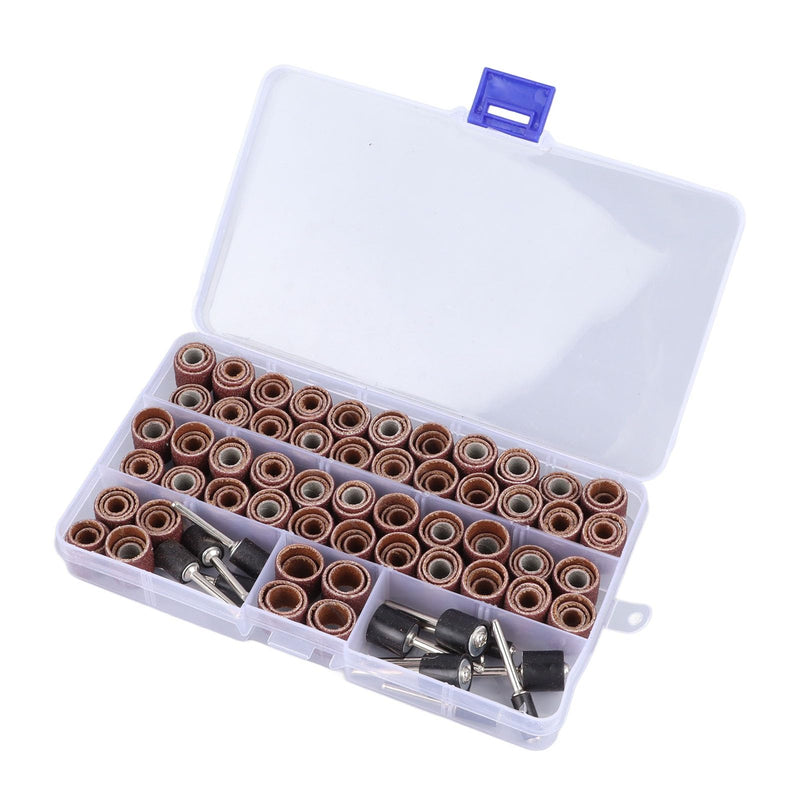 [Australia - AusPower] - Mandrel Grinding Drum Set, 168 Pieces Sanding Drum Set, Sanding Belts, Mini Drum Sander Sleeves with 12 Mandrels, Sanding Drum Mandrel Set, Drum Grinder 