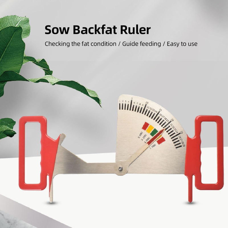 [Australia - AusPower] - Body Fat Caliper, Stainless Steel Feeding Management Ruler for Pregnant Sows, Accurate Measurement with 5 Intervals, Suitable for Farms, Easy to Operate, Improving Efficiency 