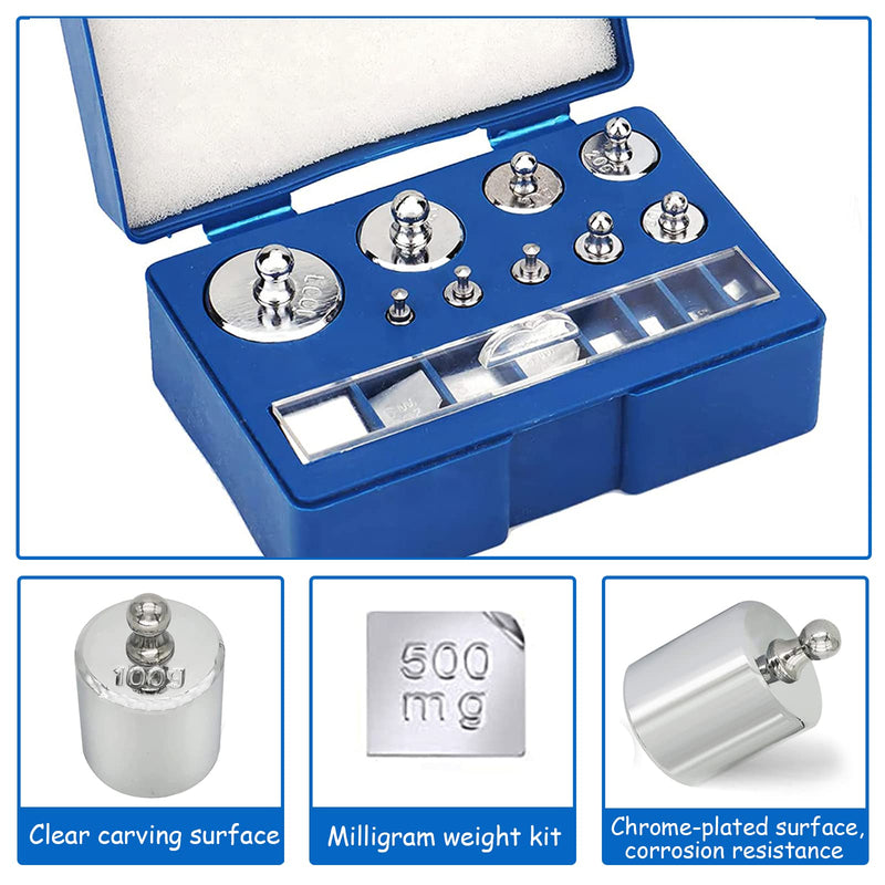 [Australia - AusPower] - 17 Pcs Calibration Weights Set 10mg-100g Calibration Weight Kit Stainless Steel Calibration Weight for Calibrate The Balance Diamond Jewelry Carat Scales Metering Verification (206g) 206g 