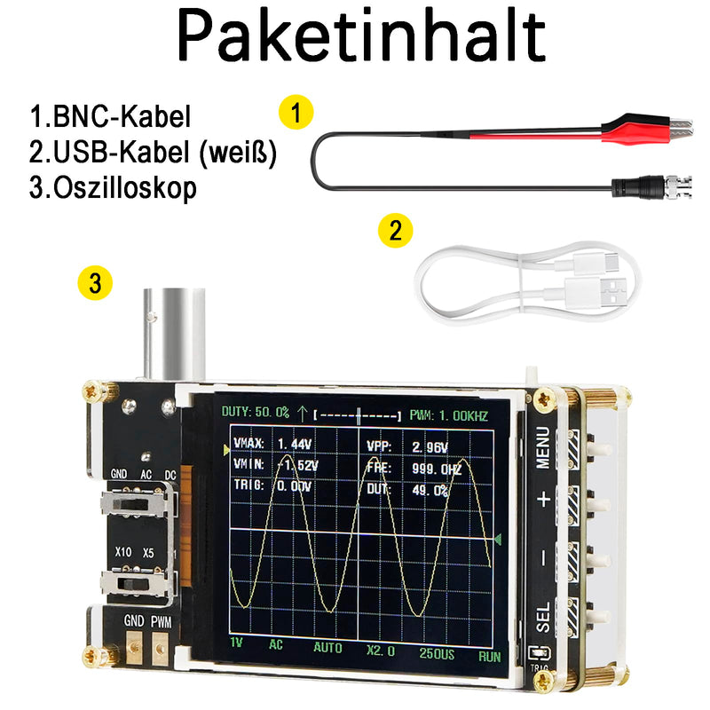[Australia - AusPower] - Treedix Handheld Digital Mini Oscilloscope Kit with 2.4 Inch LCD Screen, 3 Trigger Modes, 24MSa/s High Sample Rate, 200 kHz Bandwidth, X10/X5/X1 Sensitivity, GND/AC/DC Pairing Method 