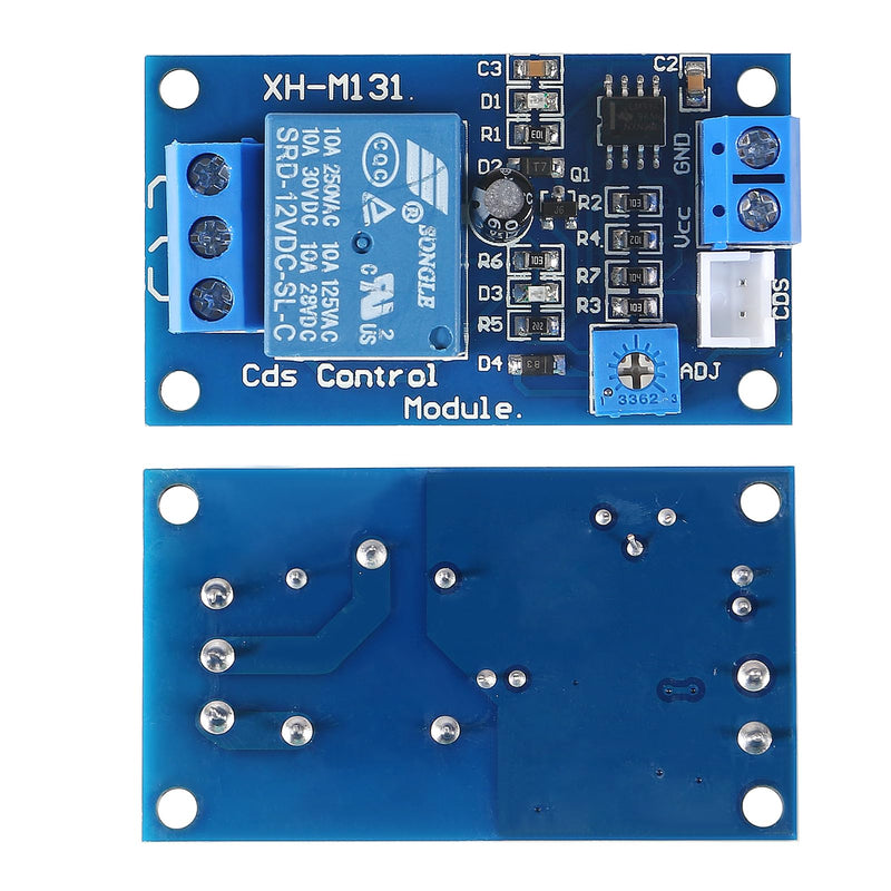 [Australia - AusPower] - 5pcs XH-M131 Photoresistor Relay Module, DC 12V 10A Light Control Switch Photoresistor Relay Module Detection Sensor Brightness Automatic Control Module with Cable 