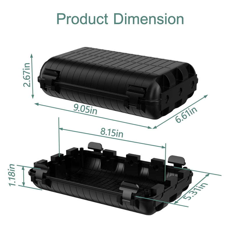 [Australia - AusPower] - Outdoor Extension Cord Box, Large Waterproof Electrical Cord Box Plug Protector Cable Connection Safety Cover IP54 Water-Resistant for Power Strip, Holiday Light and Decorations, Black 