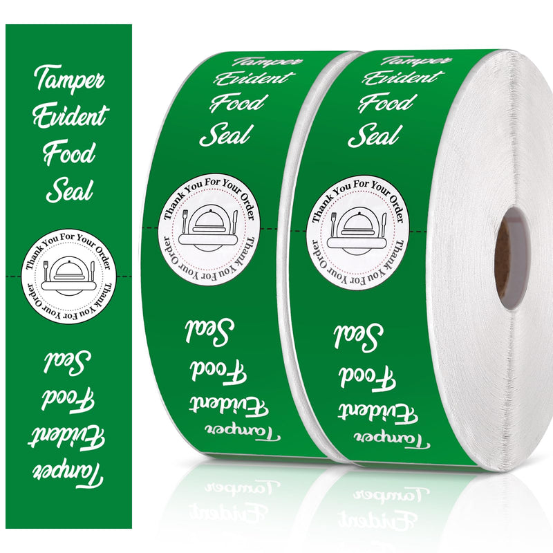 1000 Pcs Tamper Proof Stickers 1.5 x 6 Inch Tamper Evident Tape Security Delivery Seals for Freshness Labels Drink Food Pizza Packaging Green