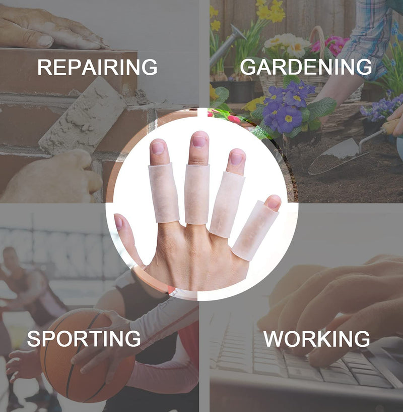 [Australia - AusPower] - Sumifun Finger Sleeves, 8PCS Gel Thumb Finger Tubes for Arthritis, Trigger Finger Pain, Silicone Fingers Protector for Golf, Basketball, Golf, Rugby, Cracked Finger 4pair(8pcs) 