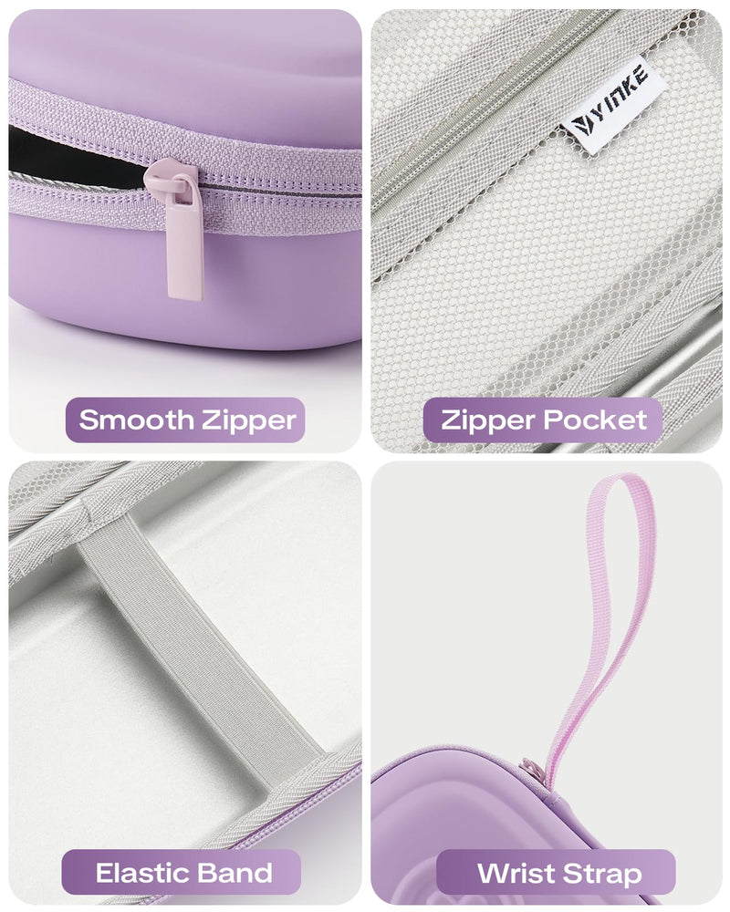 Asthma Inhaler Portable Case for Adults, Kids & Seniors - Temp-Humidity Resistant, Multi-Zone Lining for Inhaler/Spacer/Emergency Meds, Waterproof PU & Travel-Ready, Violet (Only Case)