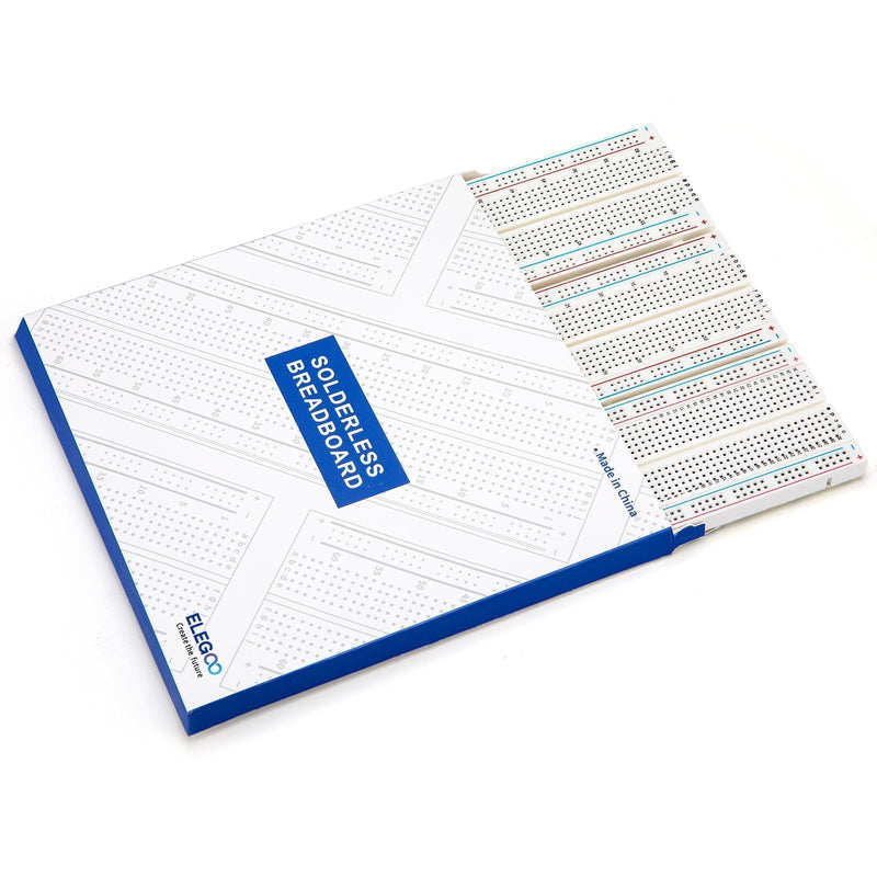 [Australia - AusPower] - ELEGOO 2PCS 830 Point & 2PCS 400 Point Breadboard Kit Solderless Breadboards for Arduino Bread Boards Electronics for Circuits Projects Prototype Board 