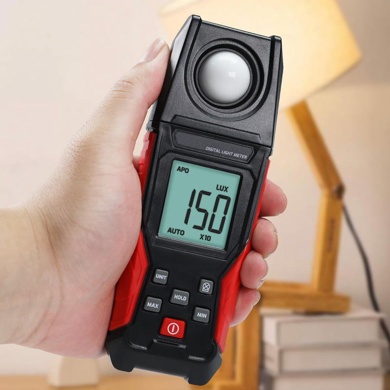 [Australia - AusPower] - Light Meter Digital Illuminance Lux Meter 0.1~200,000 LUX (0.01~20000FC) with Backlight Luxmeter, Lighting Intensity Brightness Measurement for Indoor Outdoor Plants Film Photography Lumen Meter 