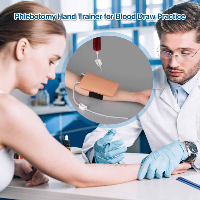 [Australia - AusPower] - Phlebotomy and Venipuncture Practice Kit, Wearable IV Practice Kit, IV Start Kit for Injection Training, Nursing School Essentials, Brown 