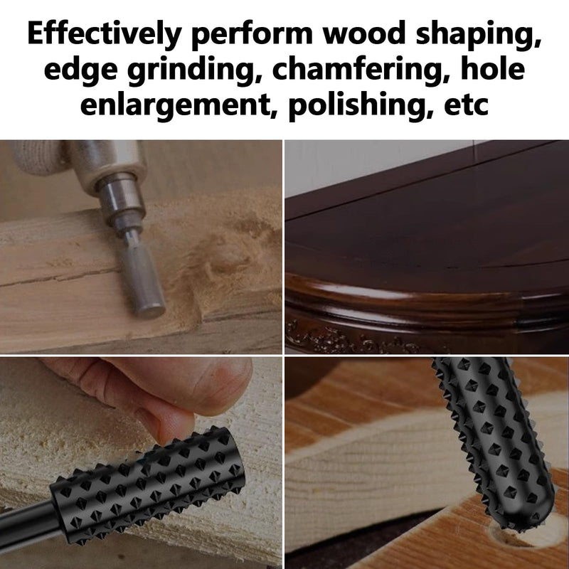 Pack of 10 Wood Cutters for Drill, Metal Cutter, Carbide Cutter Set, Grinding Attachments, 6 mm Shank End Mill, Ball Mill Wood, Rotary Cutter, Milling Cutter for Metal Wood Stone Processing