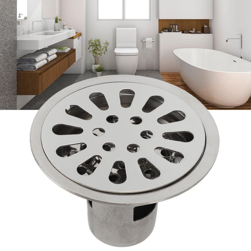 Round Drain Anti Backflow Device Shower Drain Set 3.5 Inch Stainless Steel Odor Proof Floor Drain Suitable for Kitchens, Bathrooms, Balconies