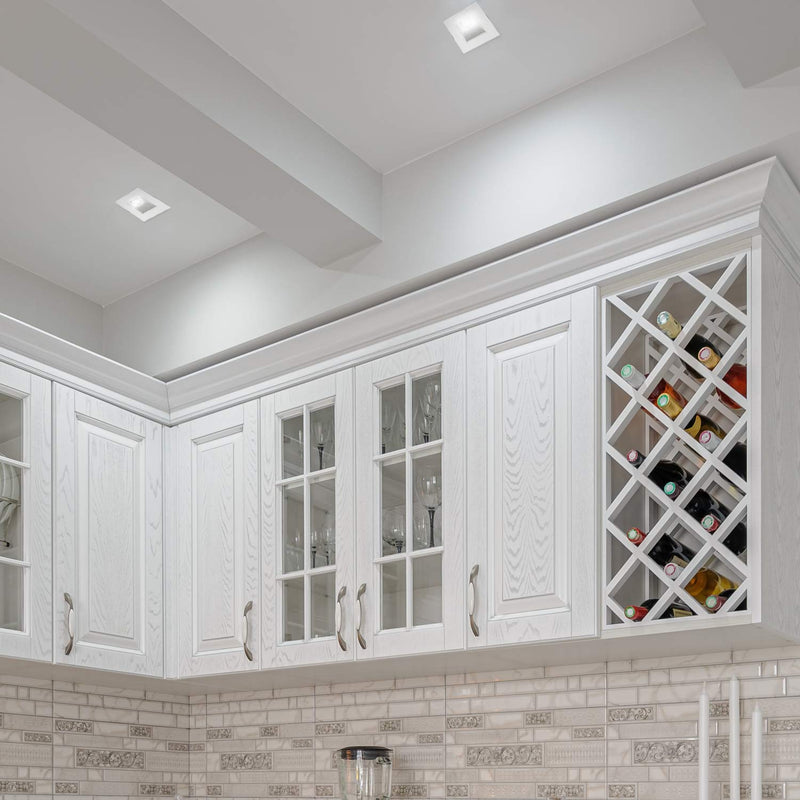 Maxxima 4 in. Ultra-Thin Recessed Anti-Glare LED Downlight, Canless IC Rated, 5 Color Temperature Selectable 2700K/3000K/3500K/4000K/5000K, Dimmable Square White Trim, 90 CRI