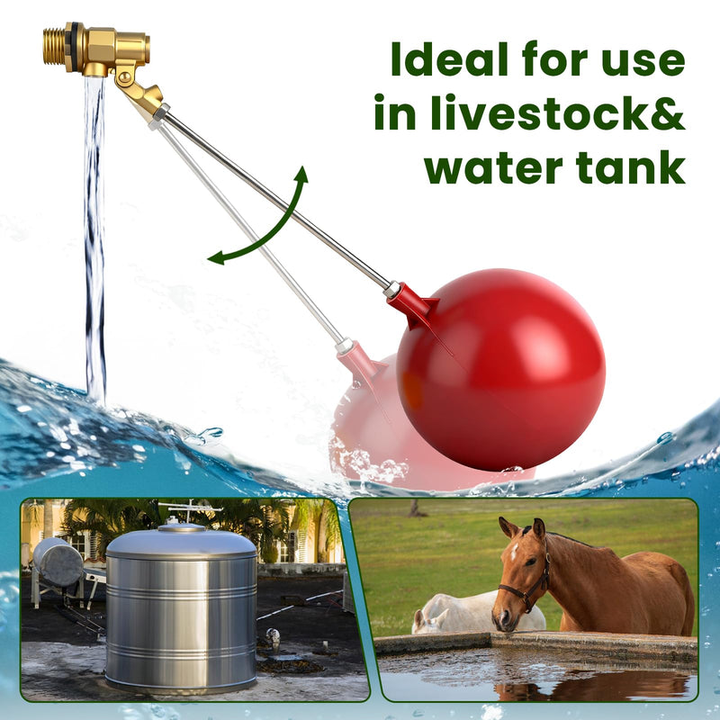 [Australia - AusPower] - Stainless Steel Float Valve for Water Tank and Trough,1/2-3/4 Inch Size Options for Reliable Water Level Management in Various Applications with Durable Build (0.98in) 25mm/0.98inch 