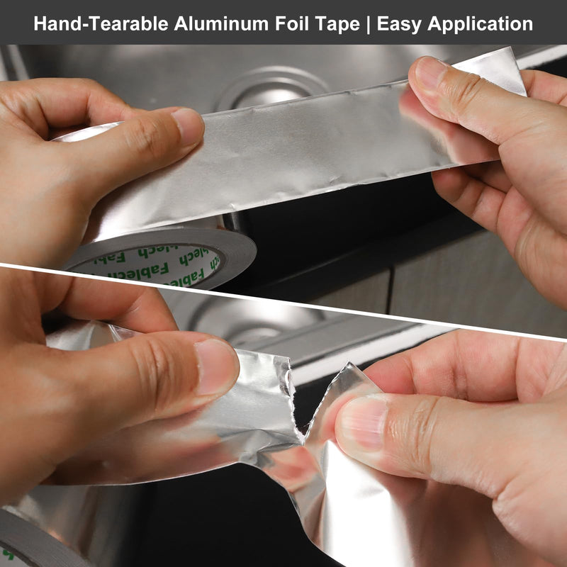 Aluminum Foil Tape, Heavy Duty 3.2mil Thick, 3 Inch x 55 Yards (165ft), High Temperature Resistant, Waterproof, for HVAC Duct Sealing, Metal Repair & Insulation 3"×55Y