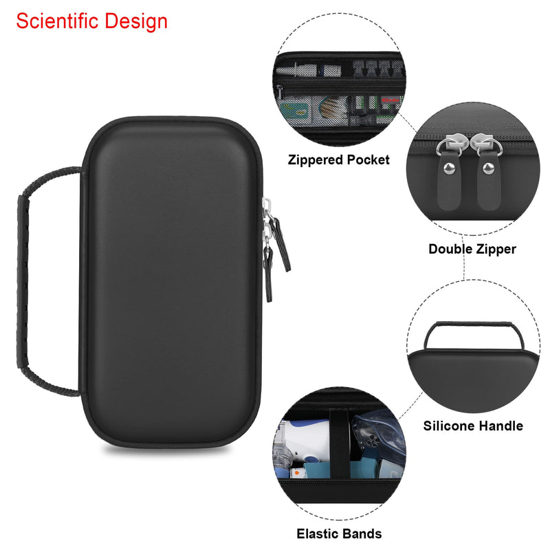 [Australia - AusPower] - Elonbo Carrying Case for Portable Handheld Inhaler Nebulizer Machine for Adults and Kids, Asthma Inhaler Travel Case, Handheld Mesh Atomizer Machine Holder, Inhaler Spacer Bag, Black 