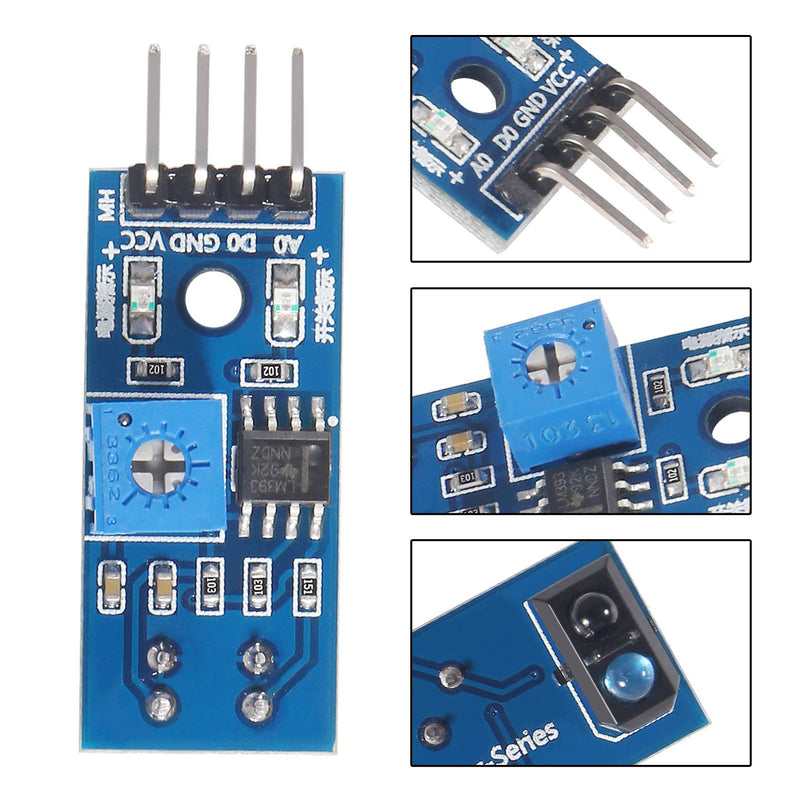 Pack of 12 TCRT5000 Reflective IR Light Barrier Optical Sensor Module Compatible with Arduino and Raspberry Pi
