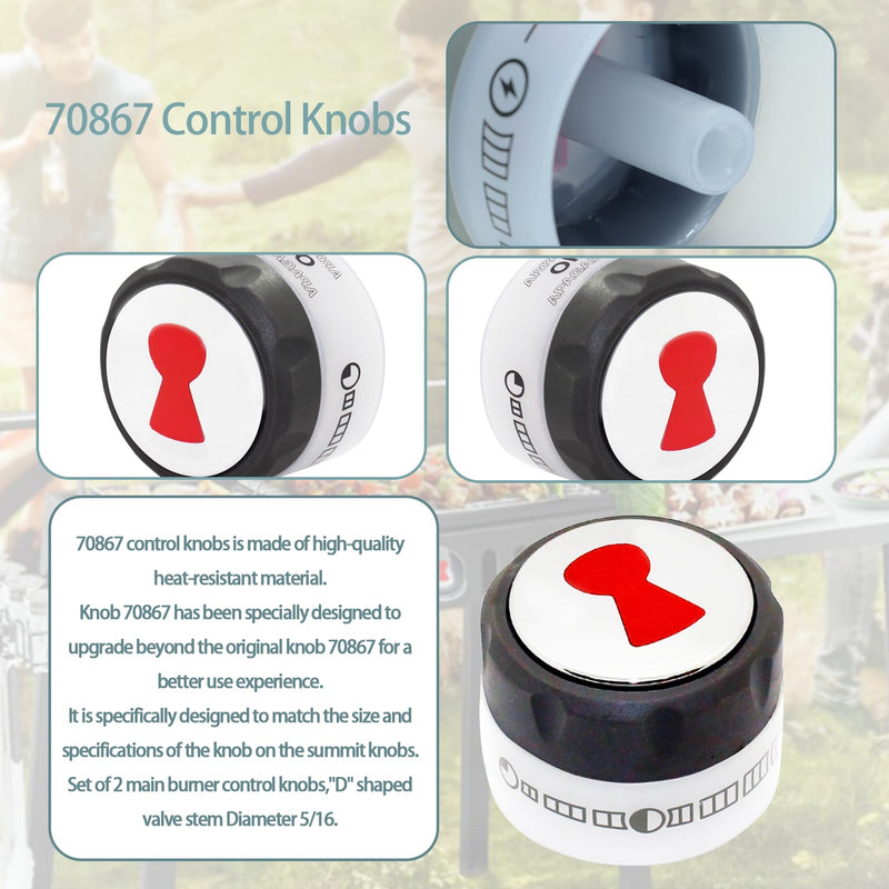 [Australia - AusPower] - Upgraded 70867 Control Knobs（OEM） Compatible with Weber Lighted Knob Summit Burner Knobs 2-3/8 Diameter Summit 400/600(2007-2011) for Summit S-670 E-670 E-470 S-470 2-Year QA 70867 Knobs 
