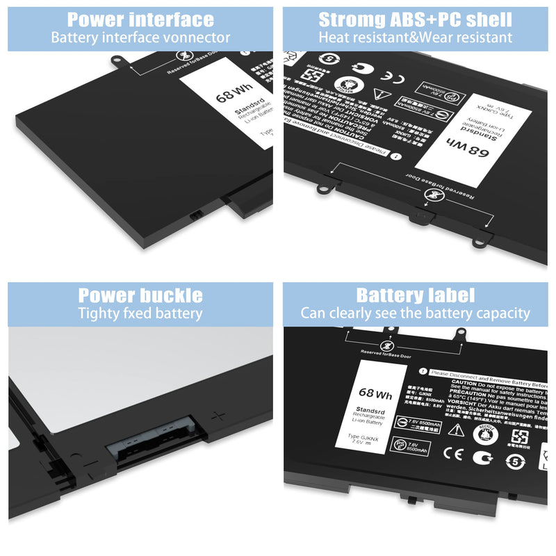 [Australia - AusPower] - 68WH GJKNX Dell Battery Replacement for Dell Latitude 5480 5580 5280 5288 5488 5590 5591 5490 5491 5495 E5480 E5580 E5490 E5590 Precision 15 3520 3530 Series GD1JP DY9NT 5YHR4 451-BBZG 7.6V 4-Cell GJKNX Battery 