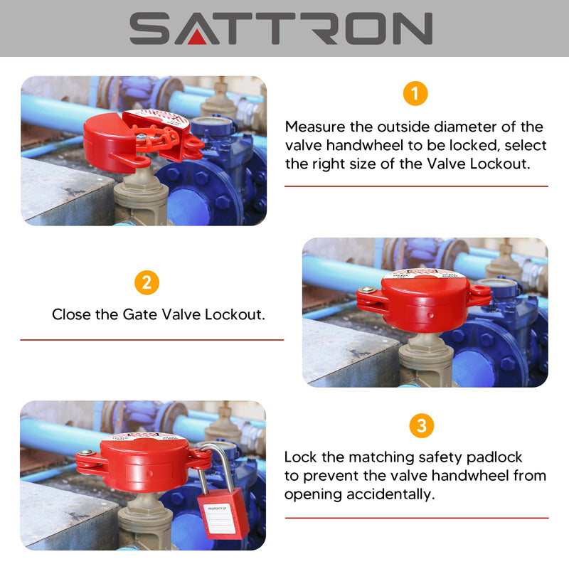 [Australia - AusPower] - 2 Sets Gate Valve Lockout and Safety Padlocks, Valve Lockout Device for 1 to 2-1/2 inch Diameter Valve Handles, Suited for Outdoor Water Spigot Propane Tank 