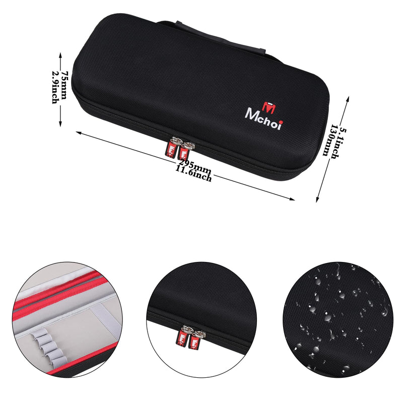 [Australia - AusPower] - Mchoi Stethoscope Case Compatible with 3M Littmann Classic III, Lightweight II S.E, MDF Acoustica Deluxe Stethoscope, Extra Room for Medical Scissors EMT Trauma Shears and Accessories, Black Grey 