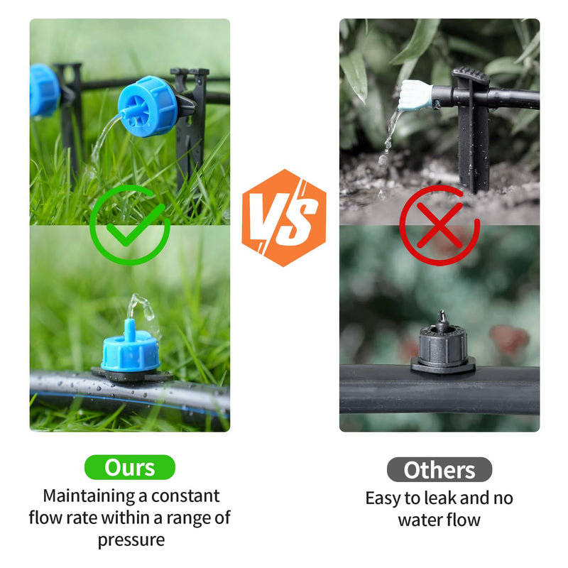 [Australia - AusPower] - 50 Pack 1/2 Gallon Per Hour Pressure Compensating Drip Irrigation Drippers, Orange Drip Sprinkler Emitters for 1/4 Inch Drip Irrigation Tubing for Garden Watering System Blue 1/2 GPH Drippers-50 Pcs 