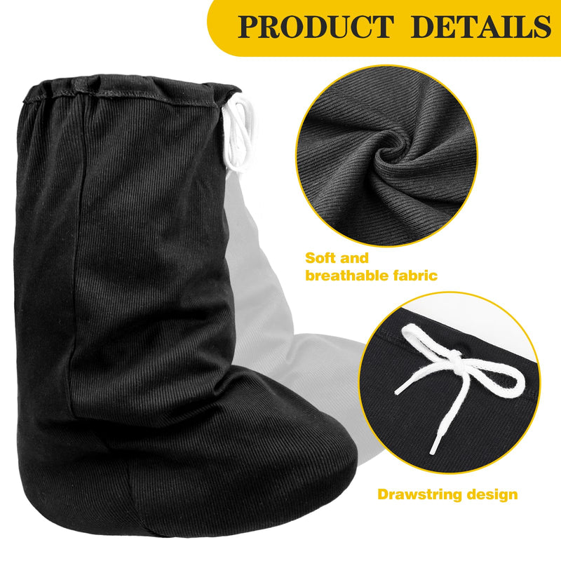 [Australia - AusPower] - Max Shape Washable Leg Cast Cover, Adjustable Knee Sock for Men & Women, Medium Short Foot Cover (Black+Black) Black+black 