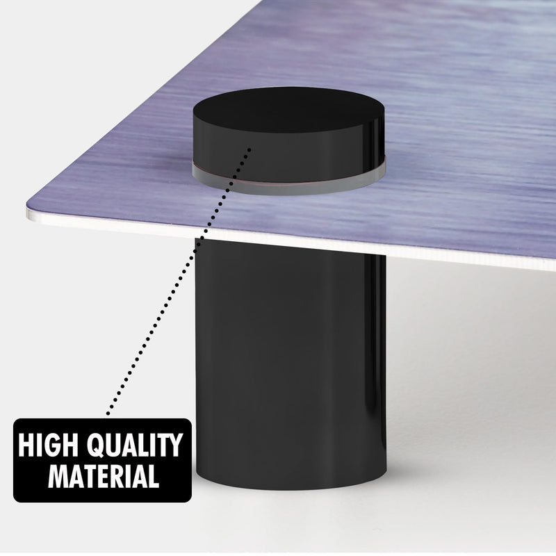 [Australia - AusPower] - 4 Pcs Stainless Steel Standoff Screws (Black) - ½” x 1” Screws for Acrylic, Wood, and Glass Signage - Sign Standoffs Wall Mount for Frames, Advertisements, and Displays Black 