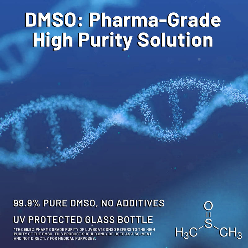 DMSO 99.9% Pharma Grade 16oz, Pure Liquid Dimethyl Sulfoxide Non-Diluted | Low Odor, High Purity, Liquid Pharma Grade Ingredients DMSO 472ml Contained in Premium Glass Bottle