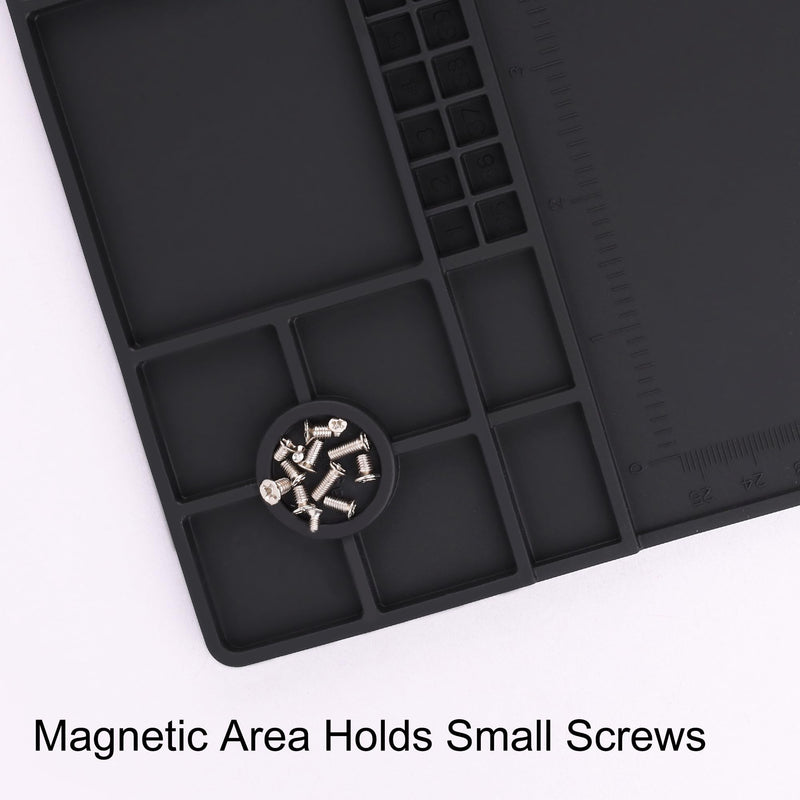 Premium Heat Resistant 932°F 22"x 14.2" Magnetic Silicone Soldering Mat Electronics Work Mat for Computer Cell Phone Laptop Repair,BGA Soldering Gun Iron Workbench Protection HP-150