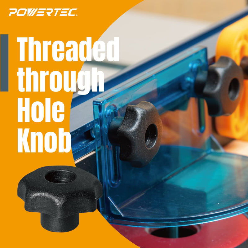 [Australia - AusPower] - POWERTEC 71483 T-Track Knob Kit w/ 7-Star Knob, 5/16"-18 Threaded bolts and Washers, Set of 4, T Track Bolts, T Track Accessories for Woodworking Jigs and Fixtures 5/16"-18 T track knob kits, Set of 4 