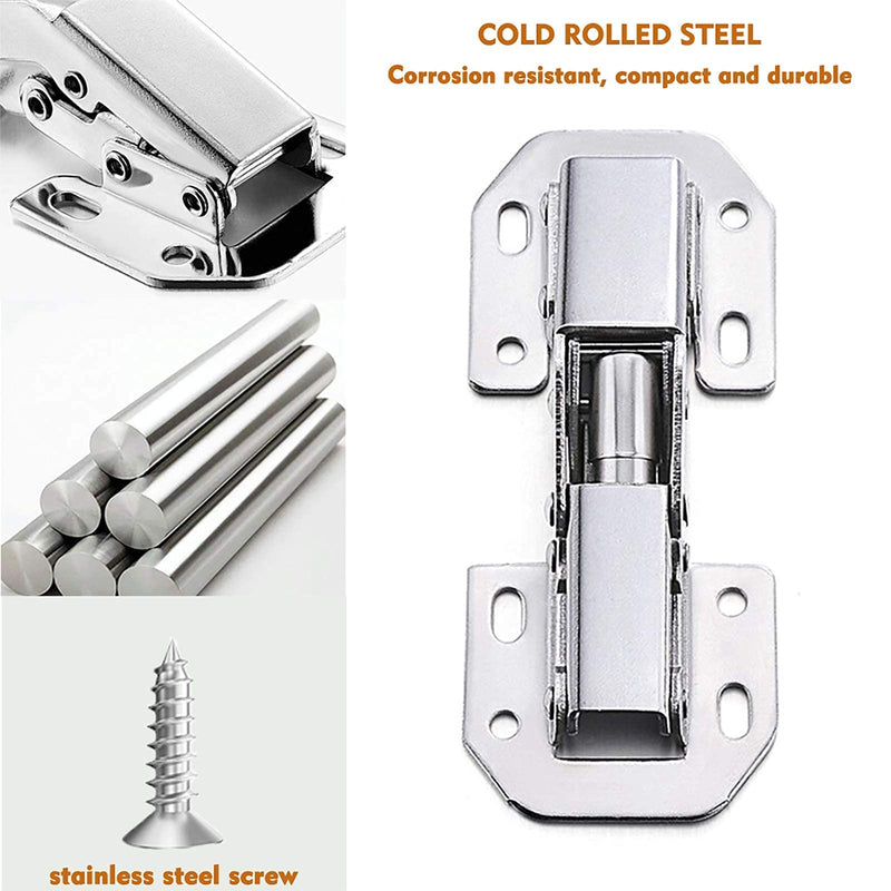 10-Pack Hidden Hinges for Cabinet Doors Frameless Cabinet Hinges Concealed Surface Mount Cabinet Hinges 10 Pack