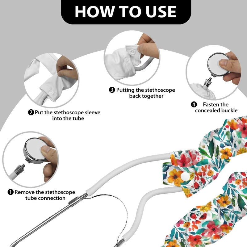 [Australia - AusPower] - Rnyleeg Stethoscope Cover Scrunchie for Nurse Flower Stethoscope Accessories Fit to All Types of Stethoscopes 1 