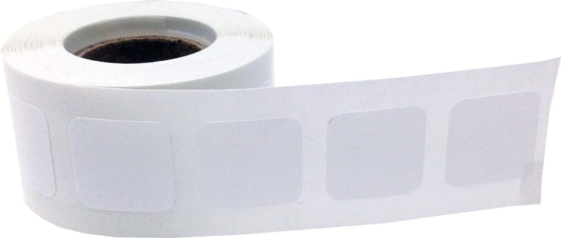 White Square Color Coding Labels - 3/4" Inch Vibrant Square Dots, 500 Total Adhesive Stickers on a Roll for Inventory and Organization - Made in the USA White