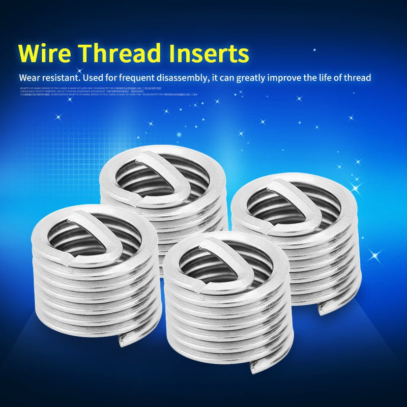[Australia - AusPower] - M6 Wire Screw Sleeve, 100pcs M6 x 1.0 x 1.5D 304 Stainless Steel Thread Repair Insert Tool Wire Sleeve Helical Inserts Assortments Kit 