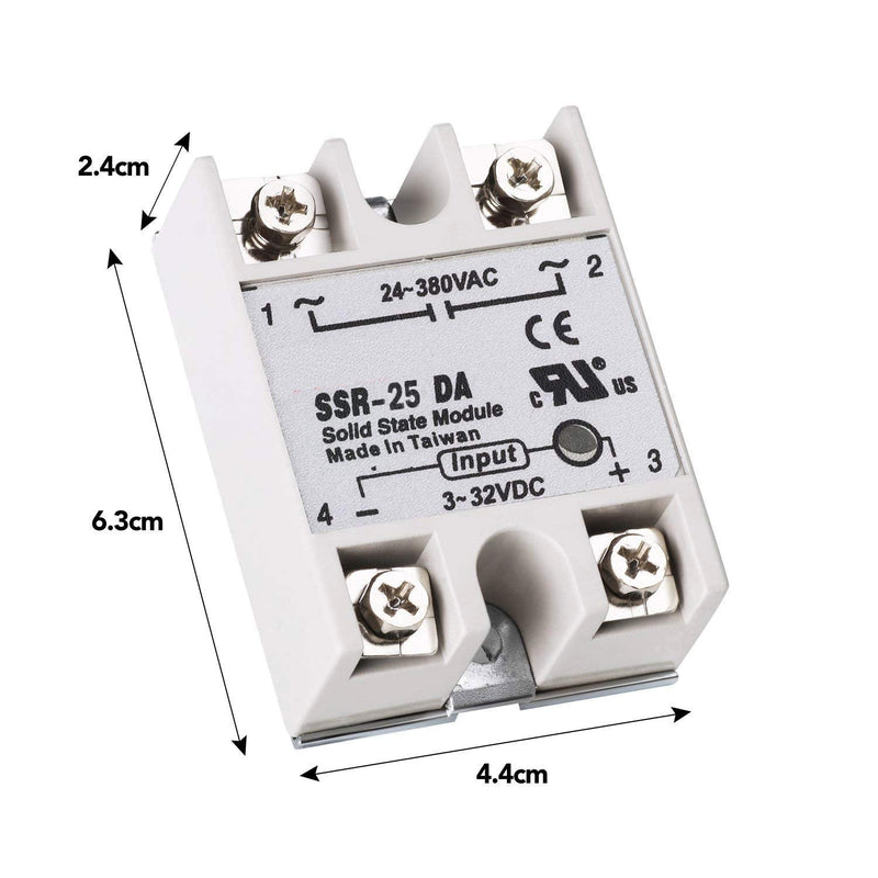 [Australia - AusPower] - HiLetgo 2pcs SSR-25DA 25A 250V Solid State Relay Module 
