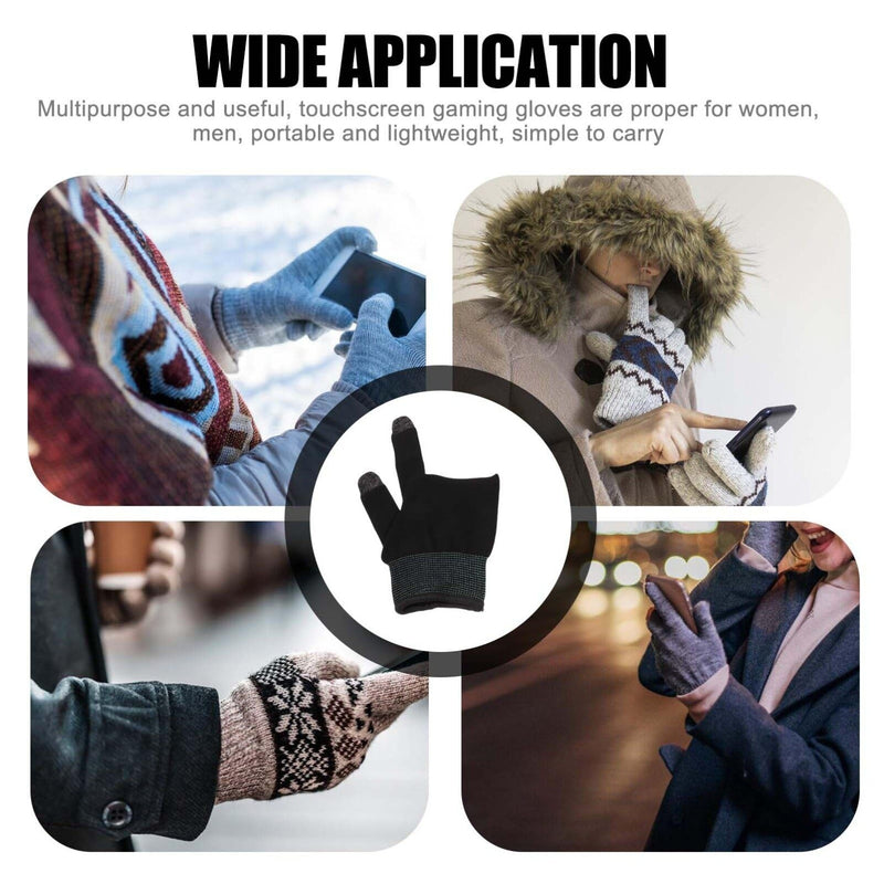 [Australia - AusPower] - 1 Pair Gaming Gloves Touchscreen Gloves Finger Sleeve for Gaming Anti Sweat Game Controller Finger Thumb Sleeve Breathable Finger Covers for Mobile Phone Game Black 