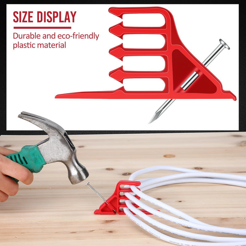 [Australia - AusPower] - 25 Pcs Cable Stackers Electrical Cable Staples Wire Stackers Insulated Multi Cable Staple Sort out Electric Cables Efficient Cable Organization for Various Quantities of Cables (Red) 25 