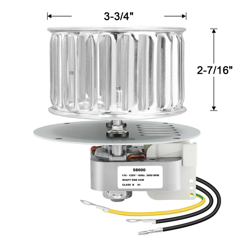 69353000 Vent Motor Assembly for 9093N, 9093H, 9093, 9393AB, 9093BR, 9093CH, 9093FWH, 9093WH, 9113, 9113N, G9093 - Includes 58000 Motor - Quiet Operation & High Airflow Replacement