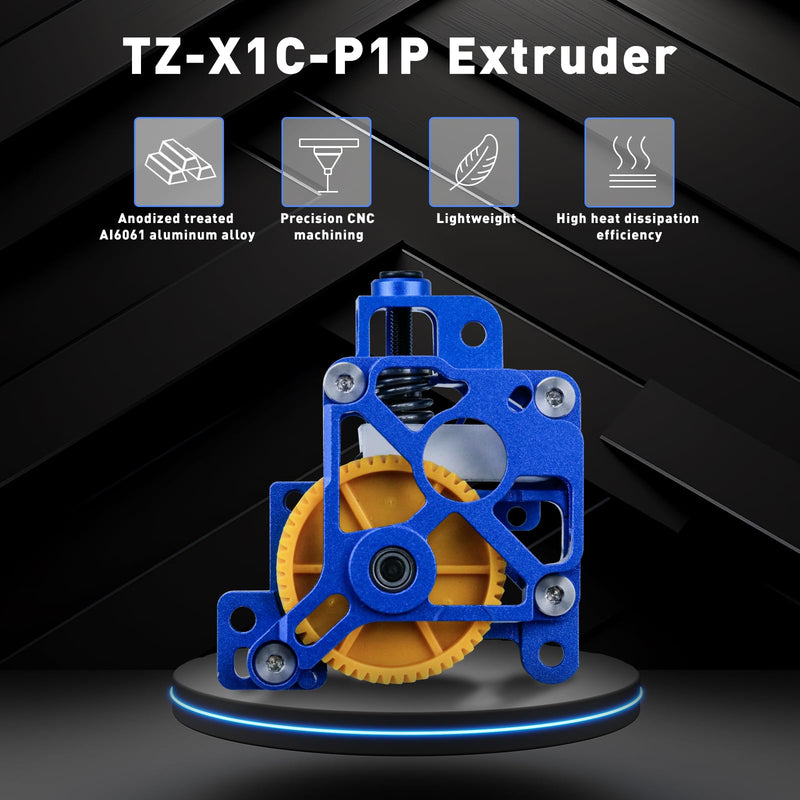 Bamboo Lab x1 p1 Metal Extruder Kit CNC Metal Hollow Lightweight Extruder Shell for Bamboo Lab X1/P1 Series,3D Printer with Hardened Steel Extrusion Dual Gear for Increased Extrusion Force with