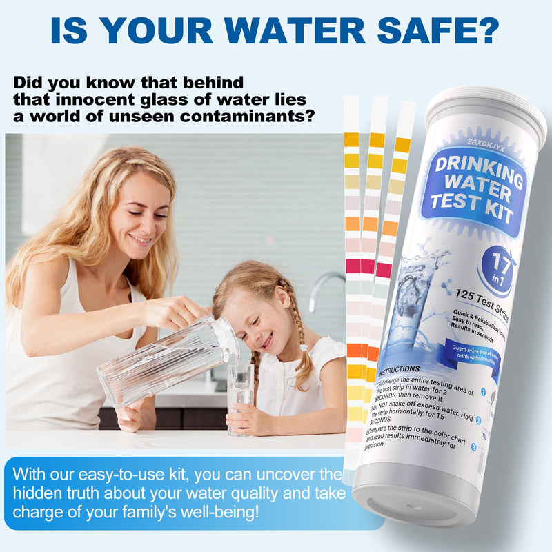 [Australia - AusPower] - 21-in-1 Home Drinking Water Testing Kit,145 Strips + 4 Bacteria Tests,Tap and Well Water Test Kit, Easy to Test and Read Home Test Strips for Hardness, Lead, Iron, Fluoride, pH, Copper and More 