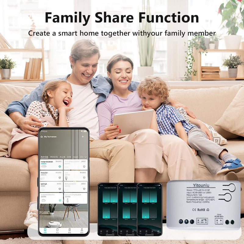 [Australia - AusPower] - Tuya WiFi Intelligent Temperature Sensor | 85-250V Dry Contact Relay | Monitoring Intelligent Module | Device Sharing | Compatible with Alexa Google 