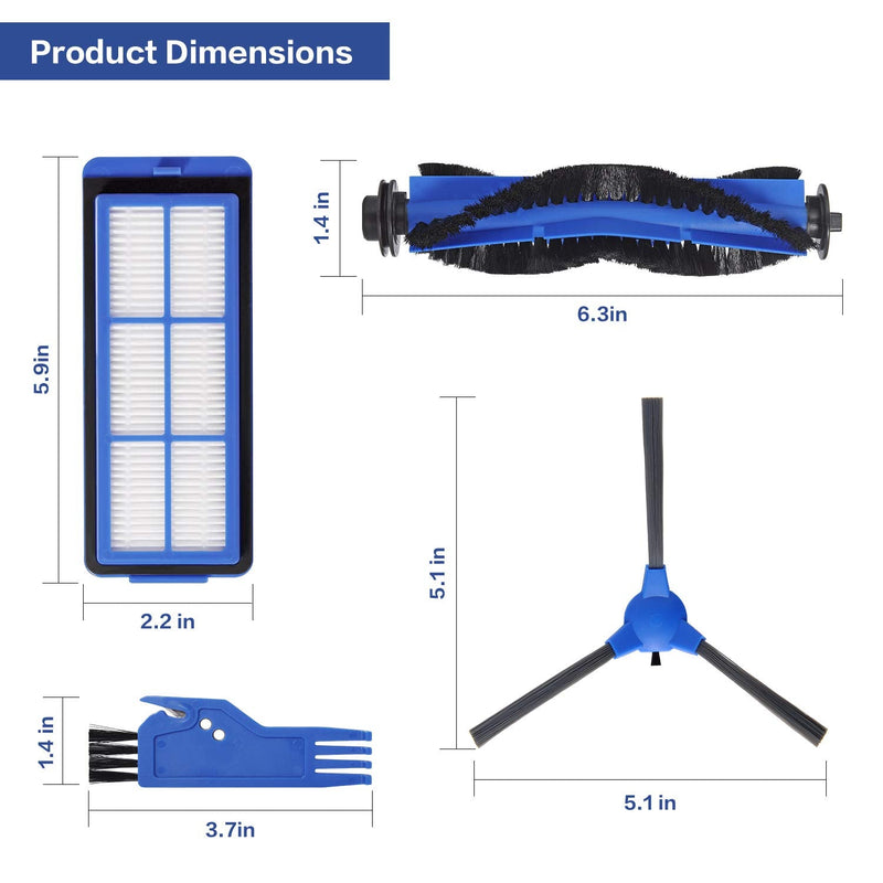 Replacement Parts for Eufy RoboVac 11S, 15C, 30C, 35C, 15T, 39 Max Series G10, G20, G30 Edge, Verge, Hybrid Vacuum Cleaner 2+6+1+12 Pack