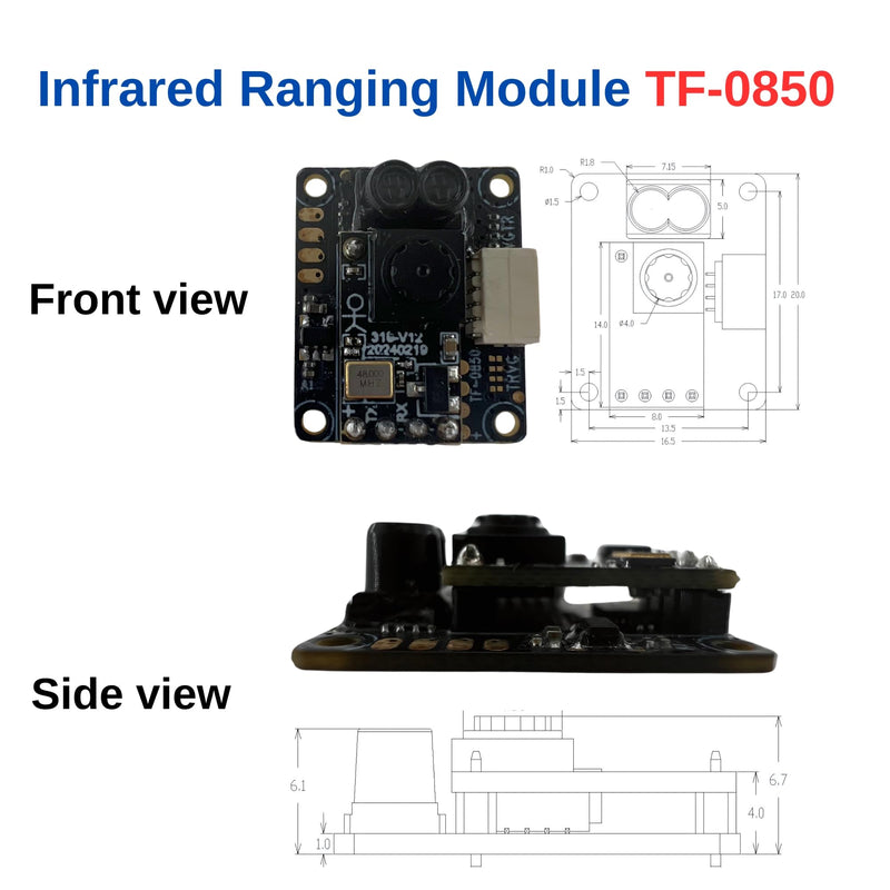 [Australia - AusPower] - AERO SELFIE Infrared Ranging Module TF-0850 dToF Sensor for Drones & Robots, ranging 20mm to 8000mm with ±2cm Accuracy, UART/I2C, 1.8g, 50Hz, 940nm, Obstacle Avoidance and Proximity Sensing 
