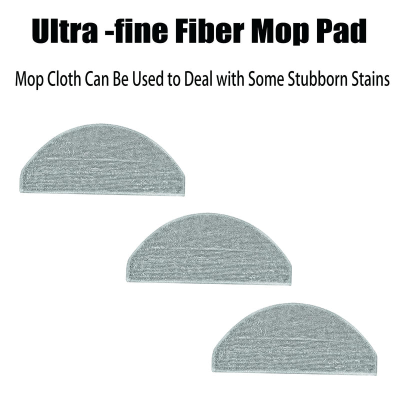 [Australia - AusPower] - Brush Filter Mop kit Replacement Parts for BPMIO B20 plus Robot Vacuum Accessories 1 Main Brush 6 Side Brush 6 HEPA Filter 3 Mop Pad 